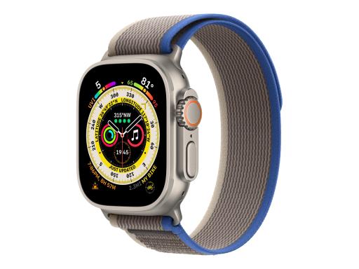 APPLE Watch Ultra GPS + Cellular 49mm Titanium Case with Blue/Gray Trail Loop -