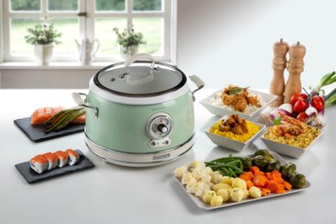 DE LONGHI Ariete Vintage Dampfgarer, grün