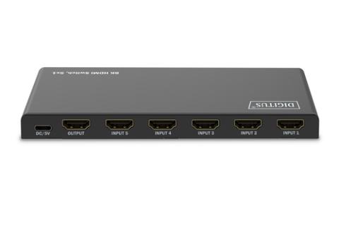 DIGITUS HDMI Switch, 5x1 8K/60Hz HDR, HDCP 2.3
