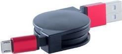 S-CONN USB Ladekabel USB A-ST auf USB Micro B-ST ausziehb. rot 1,0m (14-50152)