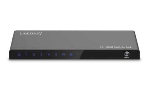DIGITUS HDMI Switch, 5x1 4K/60Hz HDCP 2.3
