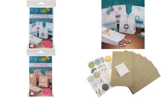 folia Adventskalender Papiertüten natur, braun (57906209)