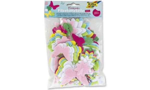 folia Bastelfilz-Stanzteile Frühja hr, 112 Teile (57906078)