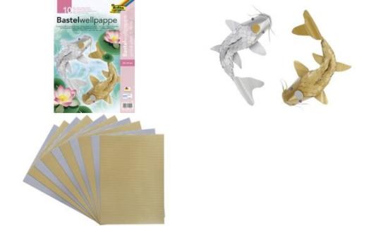 folia Bastelwellkarton, (B)250 x (H )350 mm, gold & silber (57906194)