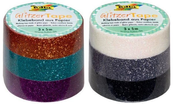 folia Deko-Klebeband Glitzer Tape , pink/gold/hellblau (57905328)