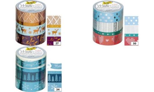 folia Deko-Klebeband Washi-Tape Hot foil Silber III, 4er Set (57906051)