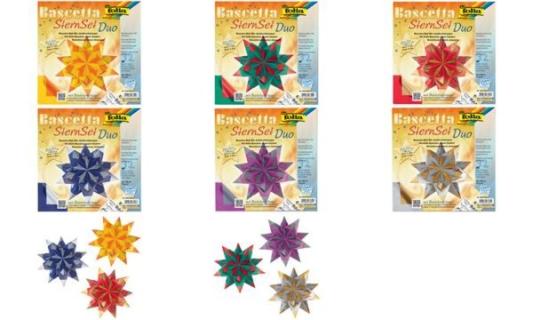 folia Faltblätter Bascetta-Stern, 2 00 x 200 mm, hochrot/gold (57905219