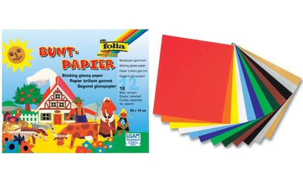 folia Glanzpapier-Bastelheft, 230 x 250 mm, 12 Blatt (57906074)