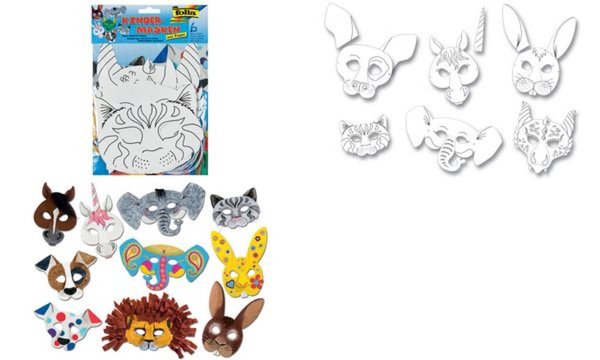 folia Kindermasken Tiere, aus Pap pe, 6 Motive sortiert (57905086)