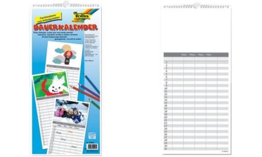 folia Kreativ-Wandkalender Familie nplaner, 230 x 490 mm (57906004)