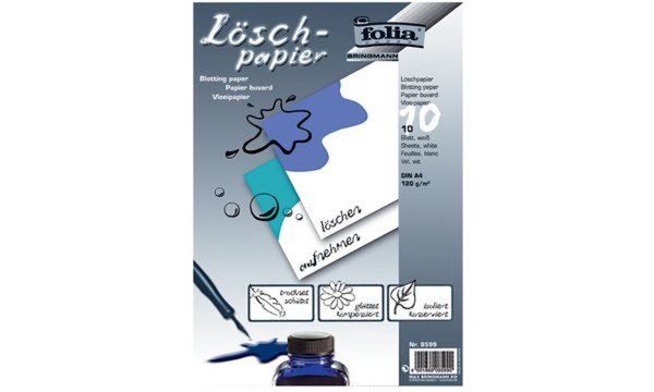folia Löschpapier-Block, DIN A4, 12 0 g/qm, weiß (57905805)