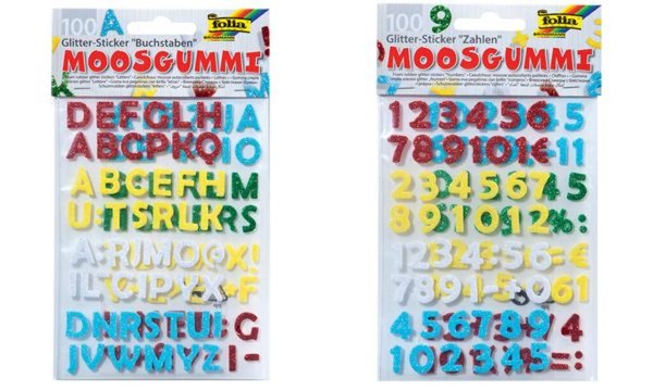 folia Moosgummi Glitter-Sticker, Bu chstaben (57905064)