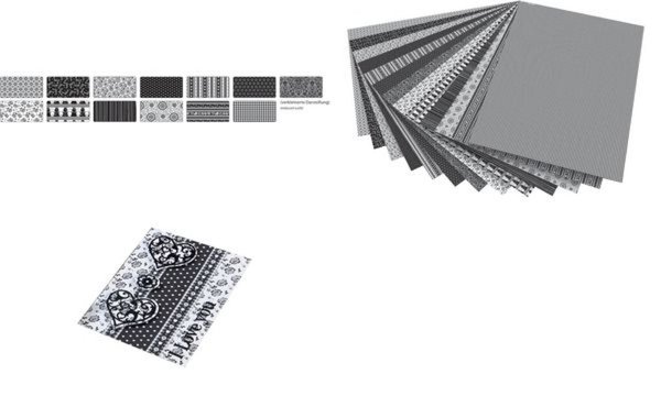 folia Motivkarton Schwarz / Weiß, 500 x 700 mm, 270 g/qm (57905373)