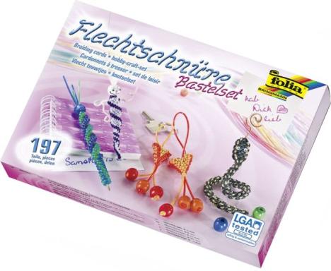 folia Scoubidou Flechtschnüre-Bastelset, 197 Teile