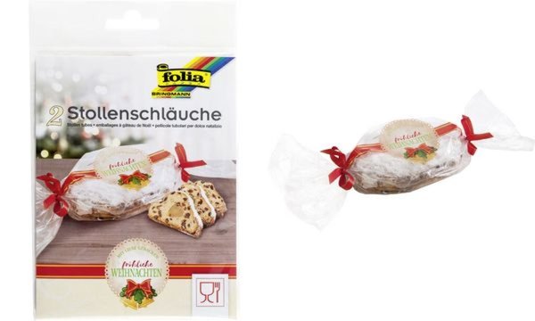 folia Stollenschläuche mit Weihnach tsdruck, transparent (57906176)
