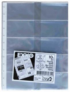 Visitenkartenhüllen für 10 Visitenkarten passend für Vistenkartenbuch Flexzip A4 - 10er Pack