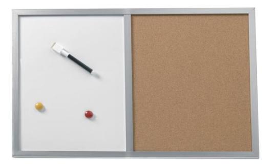 herlitz Kombi-Tafel, (B)600 x (H)40 0 mm, Holzrahmen silber (10685394)