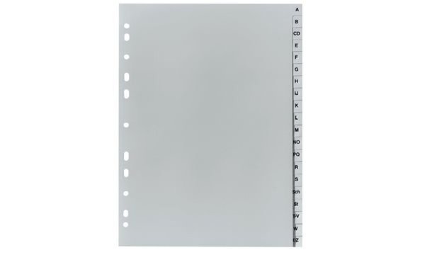 herlitz Kunststoff-Register, A-Z, A 4 halbe Höhe, 20-teilig (10843514)