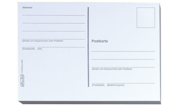 herlitz Postkarten, DIN A6, 170 g/q m, weiß (10666162)