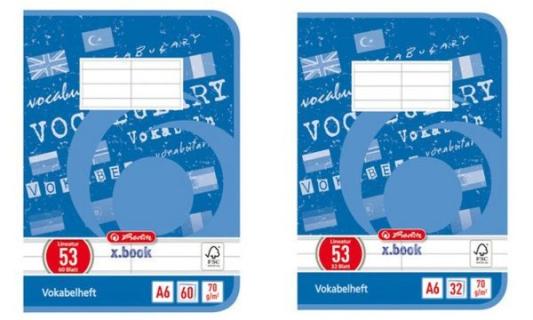 herlitz Vokabelheft x.book, DIN A6, 2-spaltig, 32 Blatt (413682)