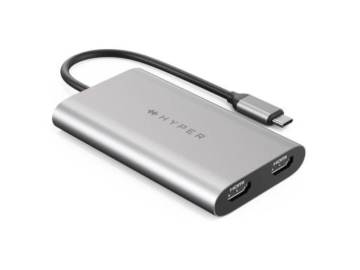 HYPER Drive Dual - Videoadapter - USB-C zu HDMI, USB-C - USB-Stromversorgung (1