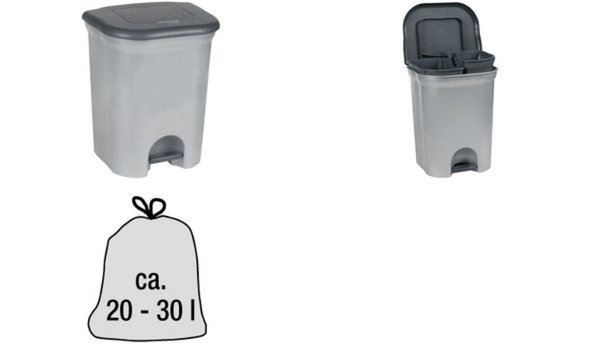 keeeper Tret-Abfallbehälter torge , 2x 11 Liter, silber (6440545)