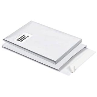 MAILmedia Faltentaschen DIN C4 mit Fenster weiß mit 2,0 cm Falte, 100 St.