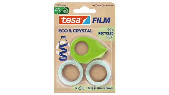 tesa Film ECO & CRYSTAL + Abroller, 19 mm x 10 m, Blister