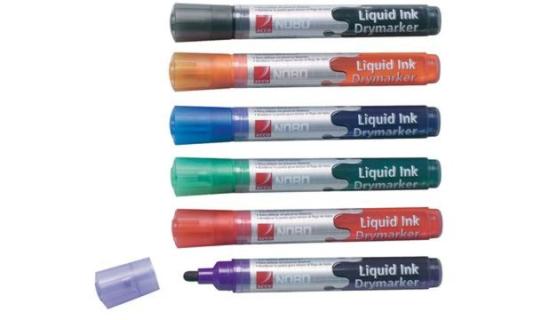 nobo Liquid Ink Whiteboard-Marker R undspitze, 6er Set (5500555)