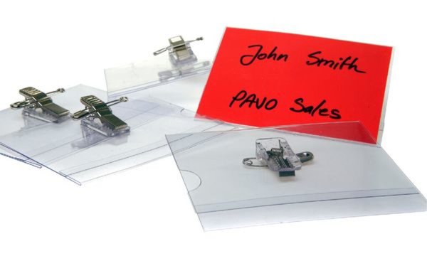 pavo Namensschild, mit Kombiklemme, 40 x 75 mm (7300005)