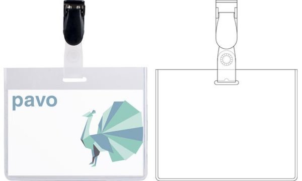 pavo Namensschild, oben geschlossen , mit Clip, 60 x 90 mm (7300008)