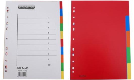 proOFFICE Kunststoff-Register, blan ko, A4, 5-teilig (10071942)