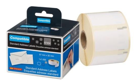 rillstab Rollenetiketten, 57 x 32 m m, weiß, non-permanent (71700117)