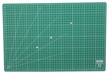 Schneidematte / Schneideunterlage / Bastelunterlage, A3, selbstheilend, aus 5 Schichten, mit Raster auf Vorder- und Rückseite, beidseitig benutzbar, Farbe: grün, 1 Stück
