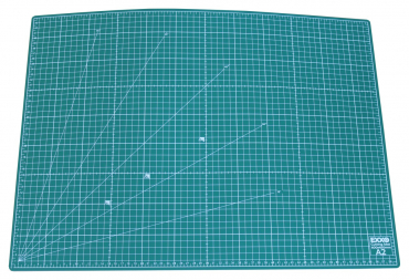 Schneidematte / Schneideunterlage / Bastelunterlage, A2, selbstheilend, aus 5 Schichten, mit Raster auf Vorder- und Rückseite, beidseitig benutzbar, Farbe: grün, 1 Stück