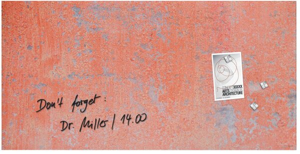 sigel Glas-Magnettafel artverum Red Wall, (B)910 x (H)460 mm