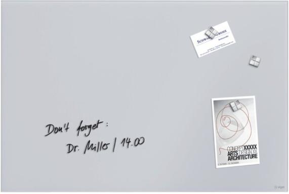 sigel Glas-Magnettafel artverum, hellgrau, (B)600 mm