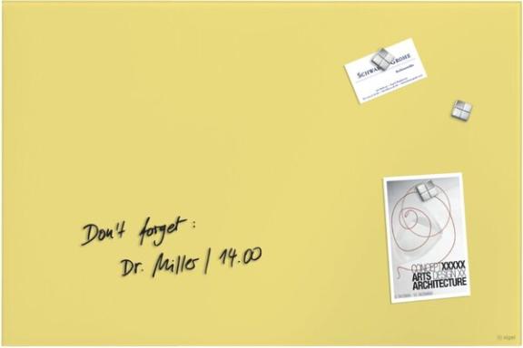 sigel Glas-Magnettafel artverum, pastellgelb, (B)600 mm