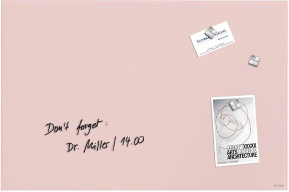 sigel Glas-Magnettafel artverum, rosé, (B)600 x (H)400 mm