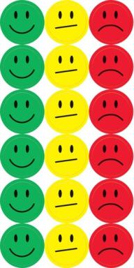 sigel Moderationspunkte Gesicht, Papier, farbig sortiert