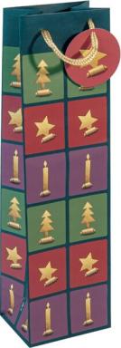 sigel Weihnachts-Flaschentüte "Cut-out style", Feinpapier