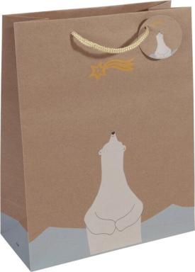 sigel Weihnachts-Geschenktüte "Polar bear with...", groß