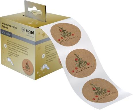 sigel Weihnachts-Sticker "Christmas with apples", auf Rolle