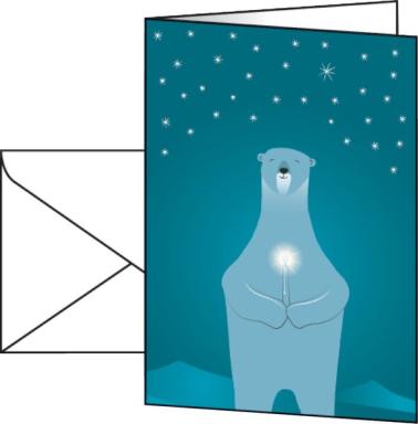 sigel Weihnachtskarte "Polar bear with candle", DIN A6