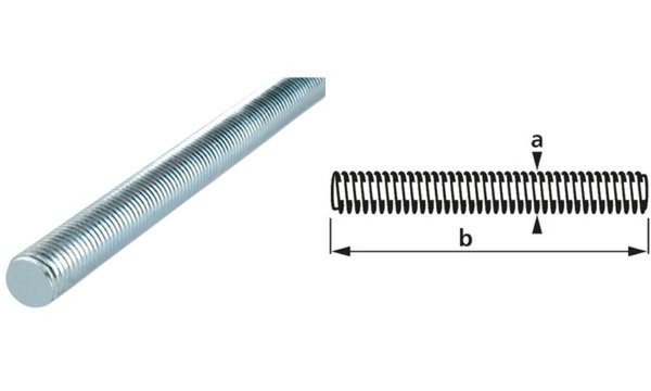 suki. Gewindestange M6x330 mm, PH2, Stahl verzinkt (11660420)