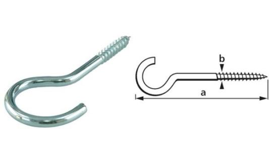 suki. Schraubhaken, gebogen, 30 x 2 ,6 mm, verzinkt, 30 Stück (11660244