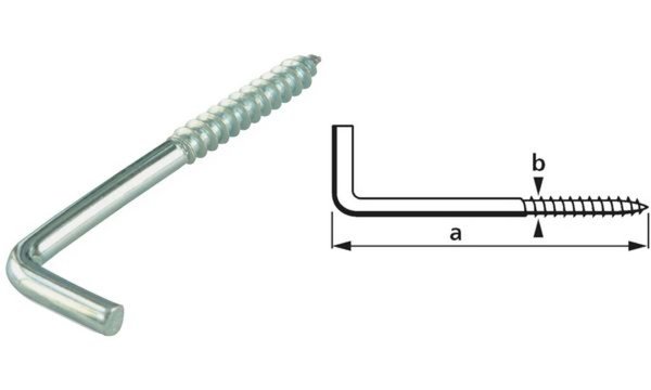 suki. Schraubhaken, gerade, 50 x 3, 8 mm, verzinkt, 20 Stück (11660249)