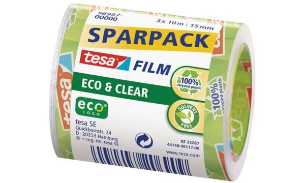 tesa Film Eco & Clear SPARPACK, tra nsparent, 15 mm x 10 m (8756997)