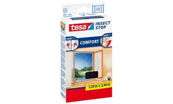 tesa Fliegengitter COMFORT für bode ntiefe Fenster, weiß (8755918)