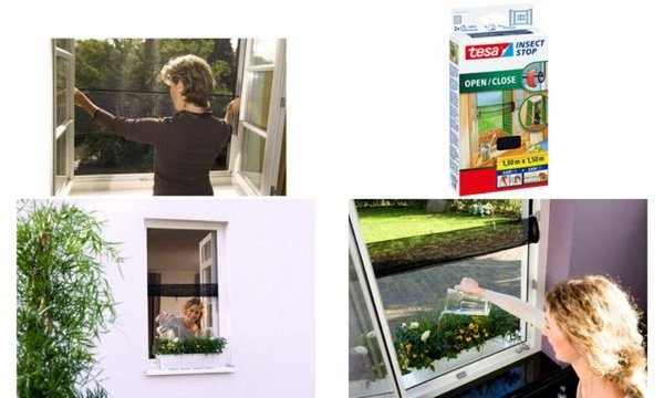 tesa Fliegengitter für Fenster OPEN /CLOSE, 1,30 m x 1,5 m (8755683)